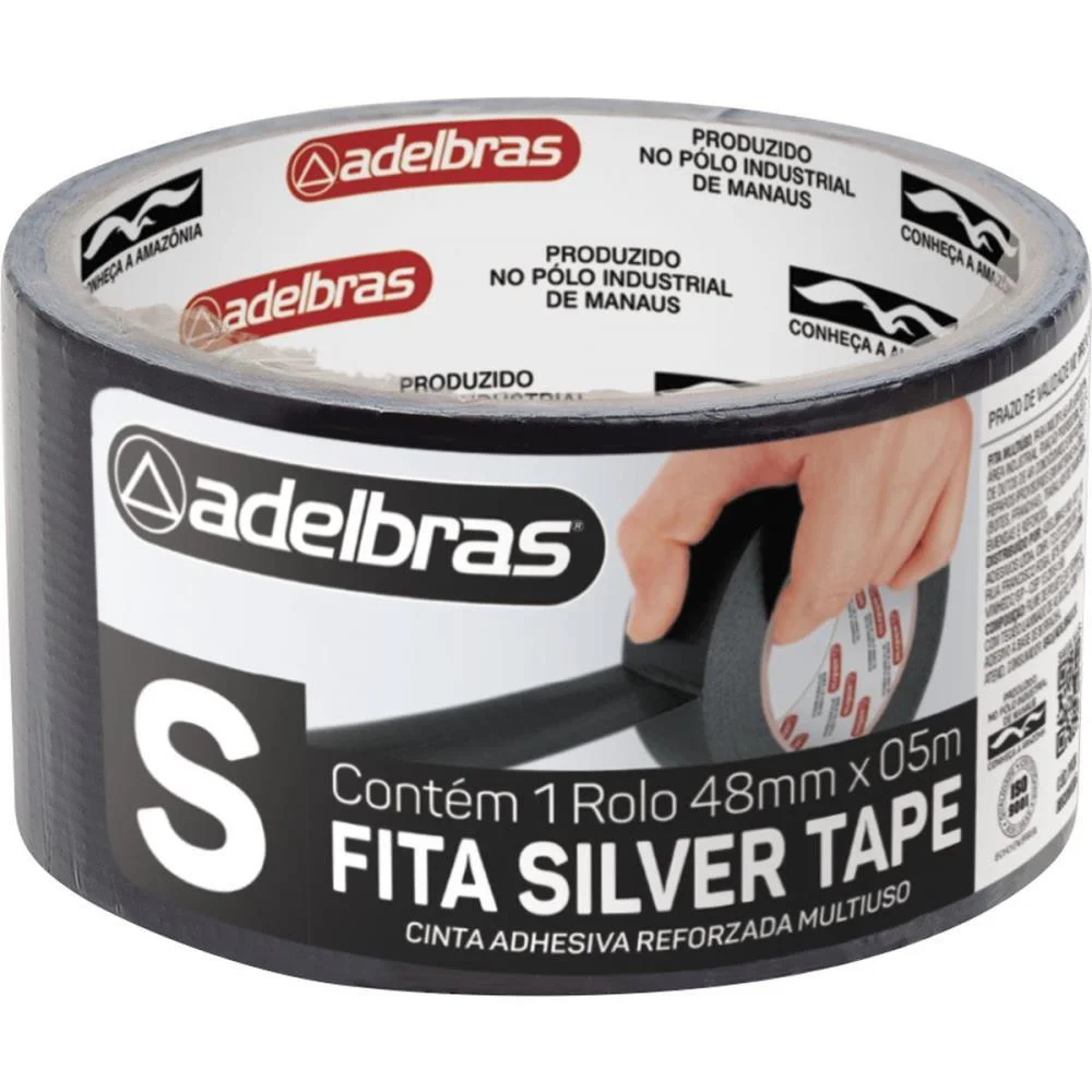 Fita De Alta Resistencia Silver Tape Preta 48Mmx5M Adelbras (Unidade) - imagem 2