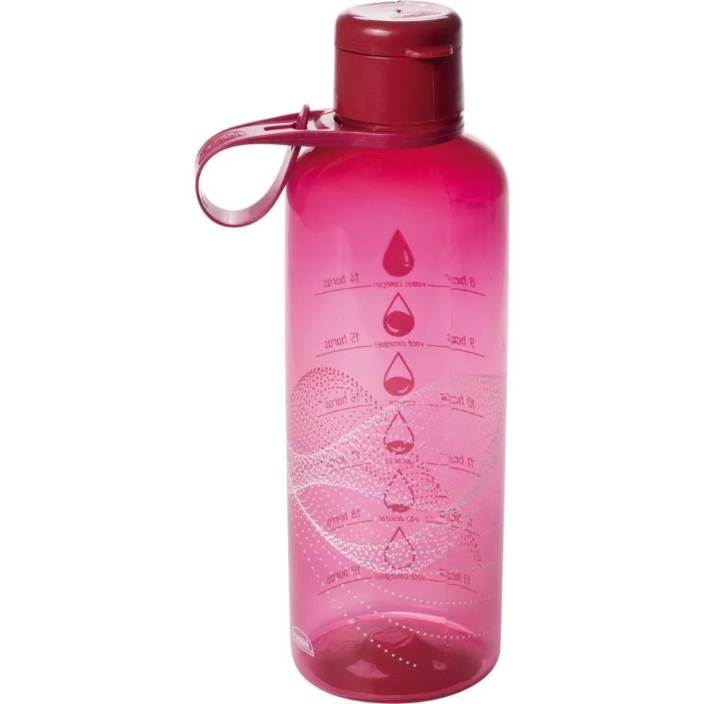 Garrafa Plastica Fitness Cilindrica 970Ml Rosa Plasutil (Unidade) - imagem 2