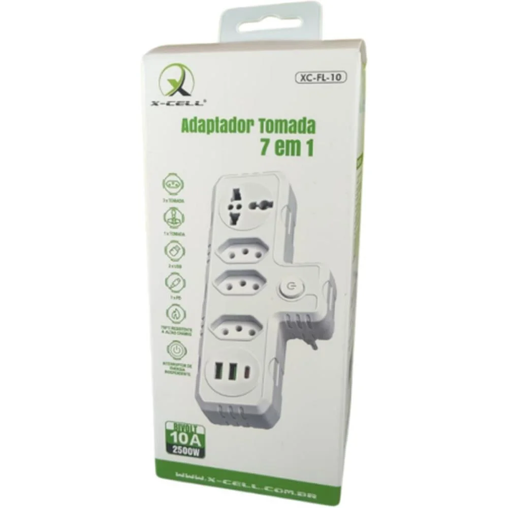 Adaptador Para Tomada Multifuncional 2P+T 10A Bivolt Flex (Unidade) - imagem 3