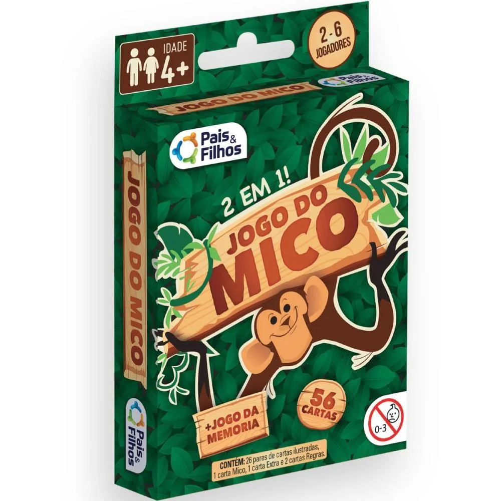 Jogo De Cartas Mico 56 Cartas Pais E Filhos (Unidade) - imagem 2