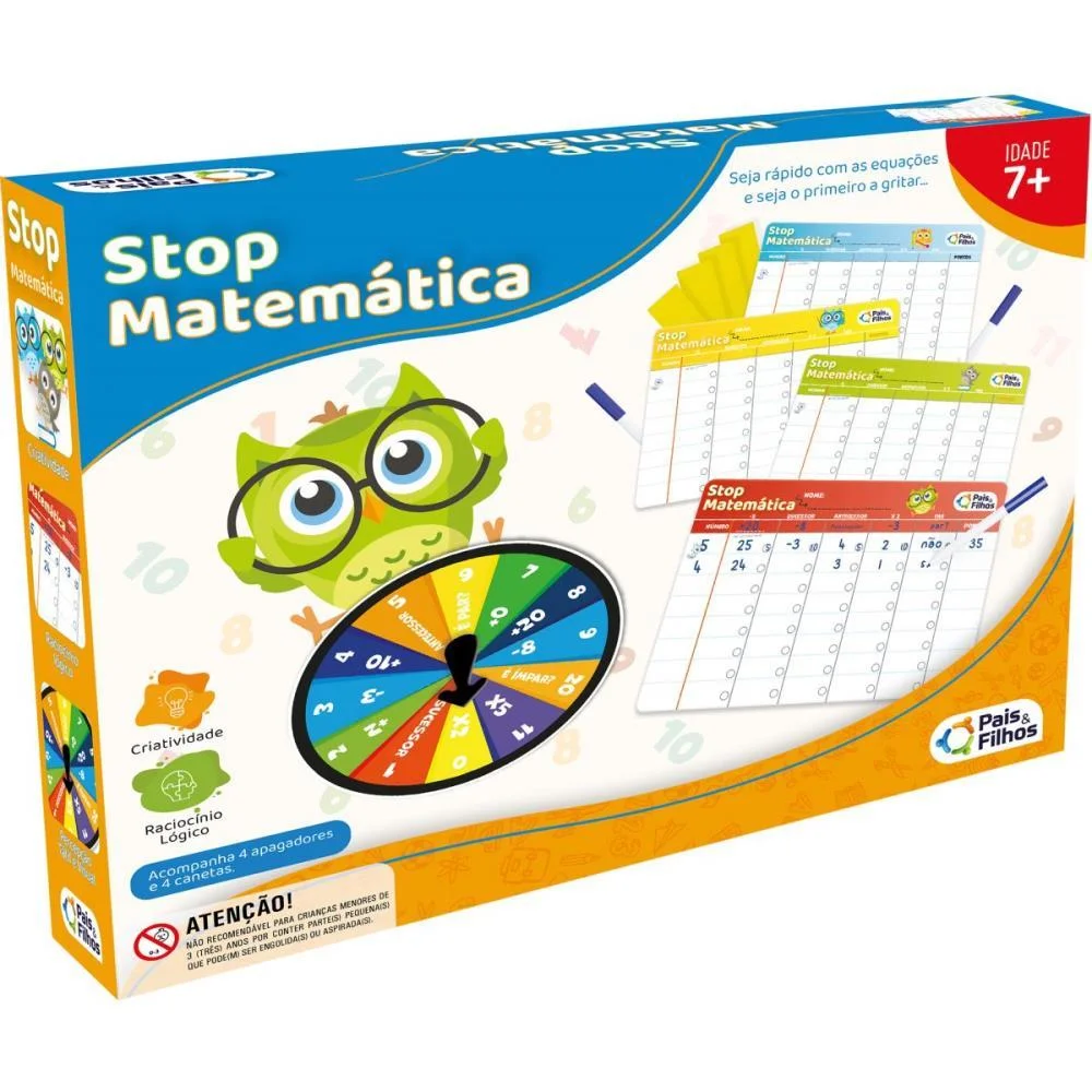 Jogo Diverso Stop Matematica Pais E Filhos (Unidade) - imagem 3