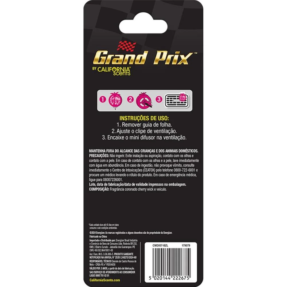 Odorizador Para Carro Mini Difusor Cereja 6Ml Rayovac (Bl.c/02) - imagem 3