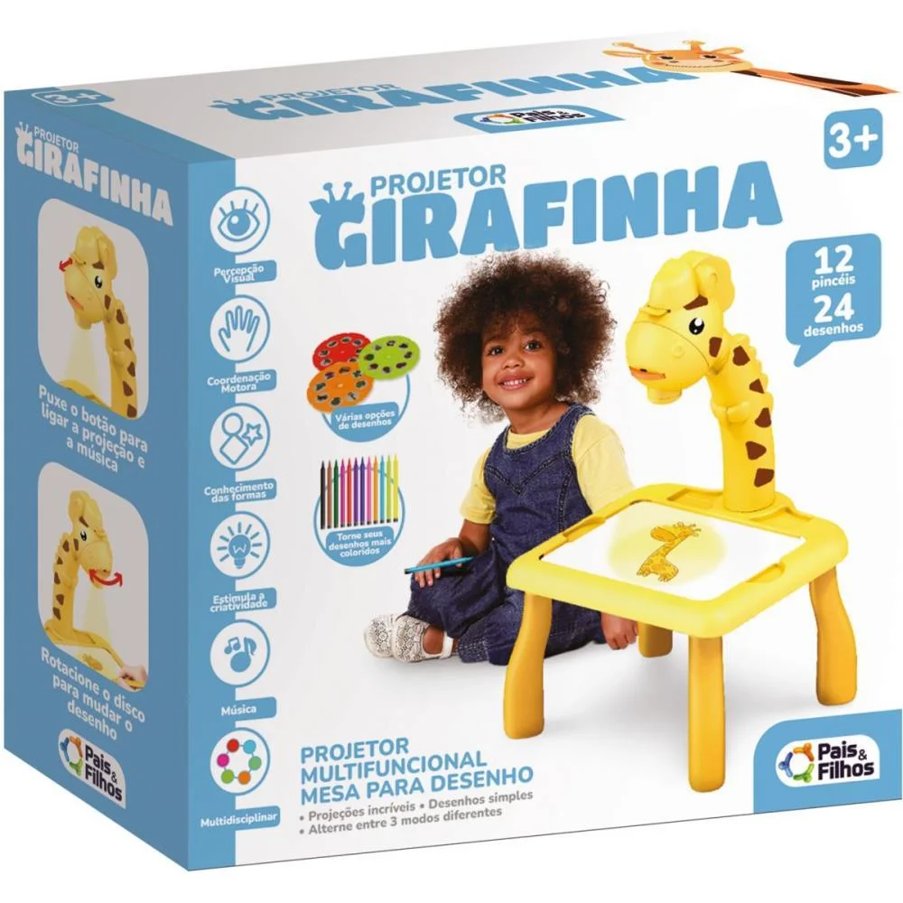 Brinquedo Para Colorir Mesa Projetor Girafinha Pais E Filhos (Unidade) - imagem 4