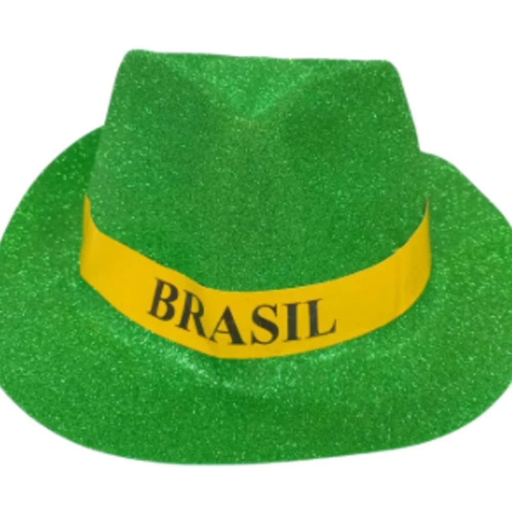 Copa Do Mundo Chapeu Brasil Plast.c/Glitt(S) Nyr Festas (Pct.c/12) - imagem 3