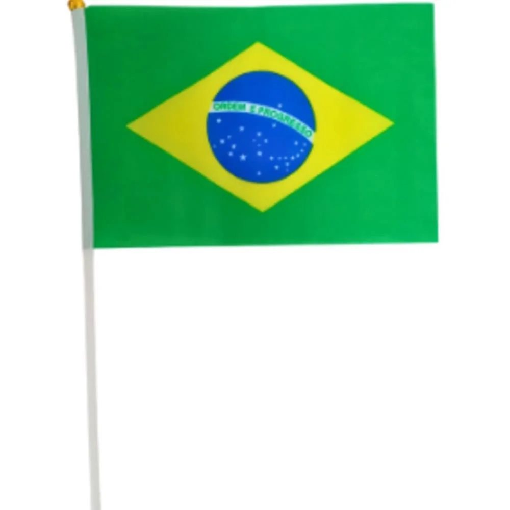 Copa Do Mundo Bandeira Brasil Hast.mao 60X90 Nyr Festas (Pct.c/12) - imagem 2