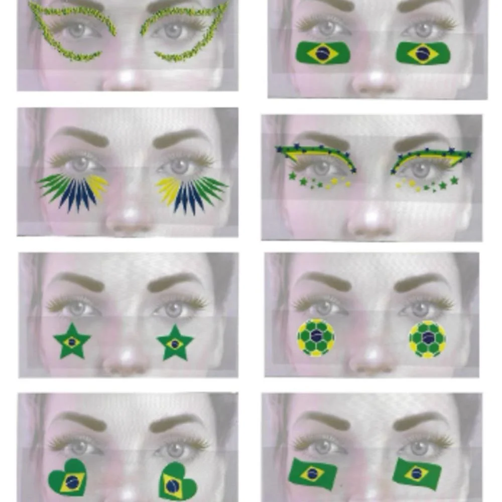 Copa Do Mundo Adesivo Facial Brasil (S) Nyr Festas (Pct.c/12) - imagem 3