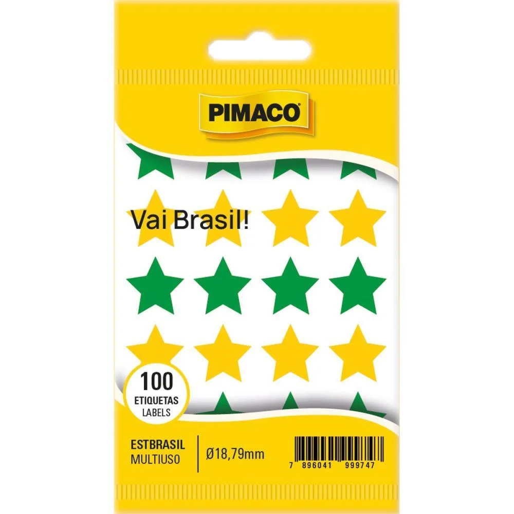Copa Do Mundo Adesivo Tp-18 Estrela Brasil Pimaco (Ct.c/100) - imagem 2