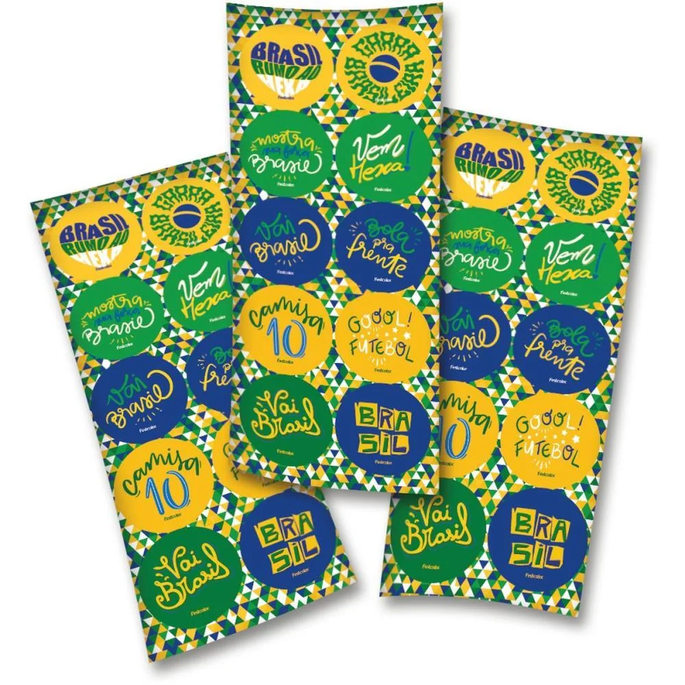 Copa Do Mundo Adesivos Brasil Festcolor (Pct.c/30) - imagem 2