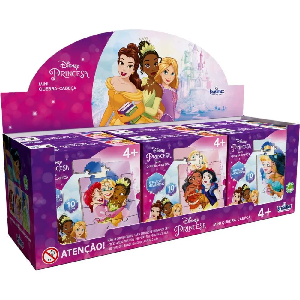 Quebra-Cabeca Madeira Princesas Mini 10 Pecas Brasilflex (Dp.c/06) - imagem 2
