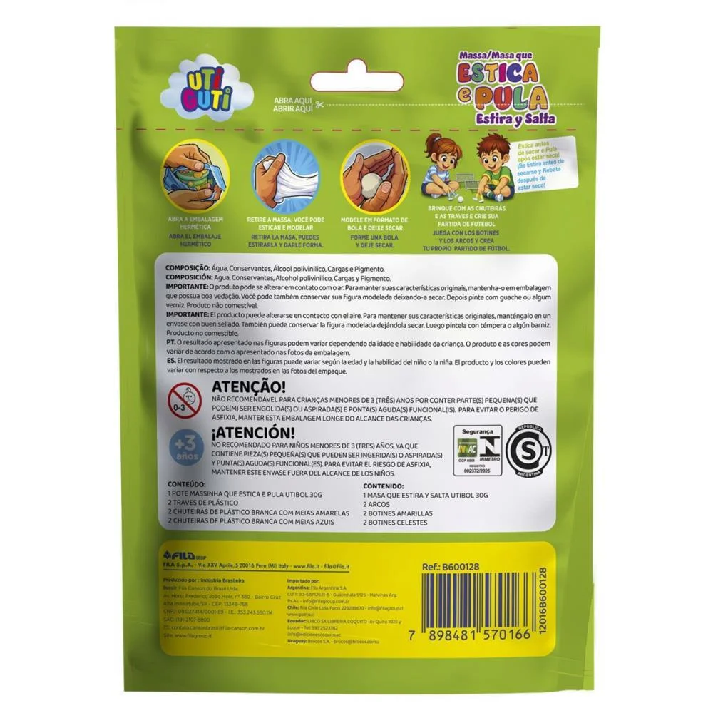 Copa Do Mundo Kit Jogo Massinha Utibol 8Pcs Canson (Unidade) - imagem 6