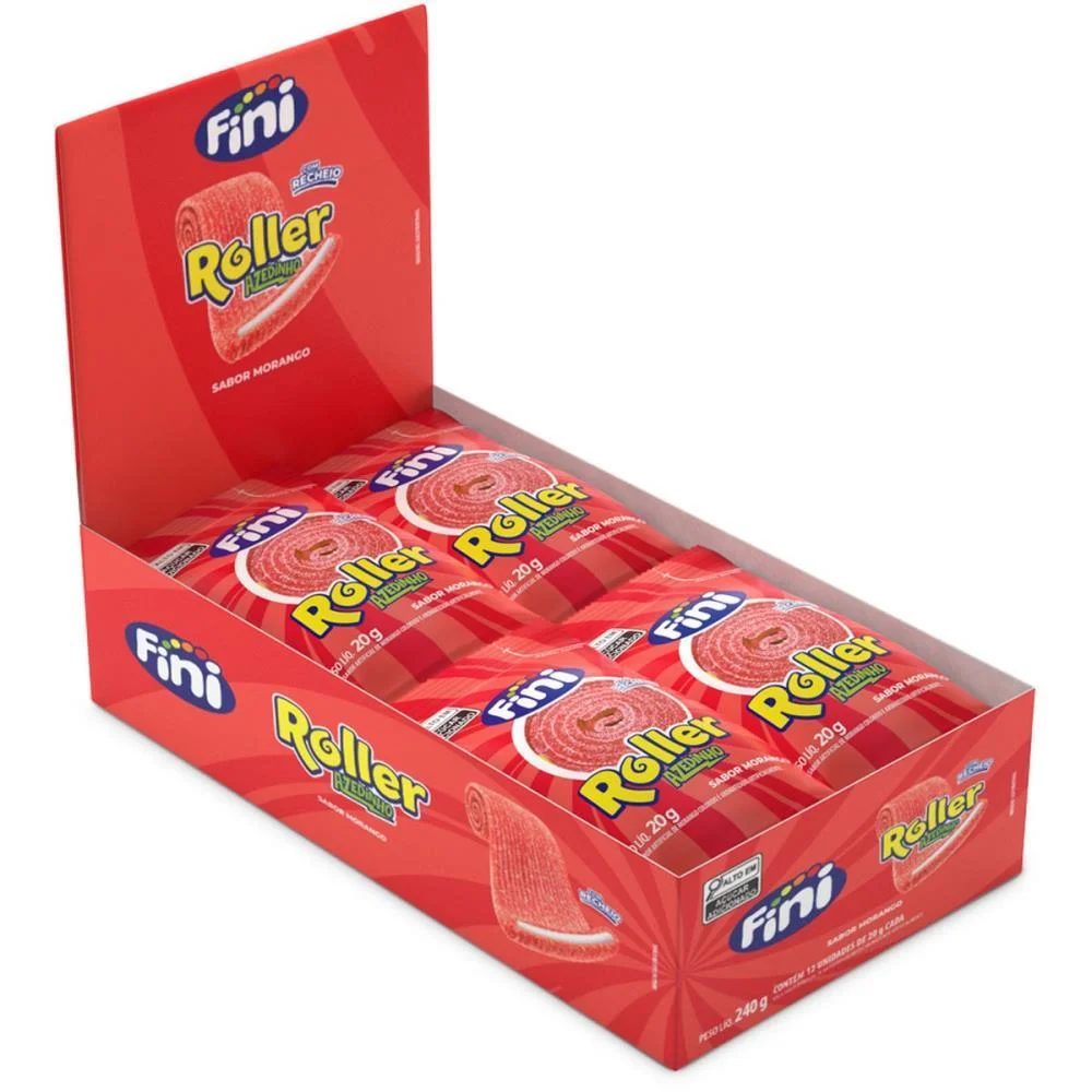 Doce Tiras Roller Morango 20G Fini (Dp.c/12) - imagem 3