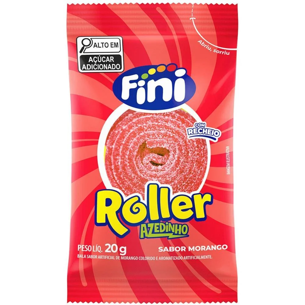 Doce Tiras Roller Morango 20G Fini (Dp.c/12) - imagem 4