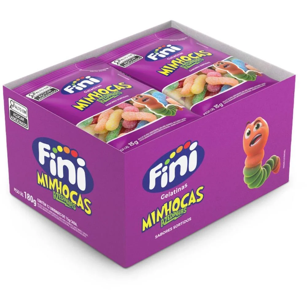 Doce Minhocas Azedinhas 15G. Fini (Dp.c/12) - imagem 3