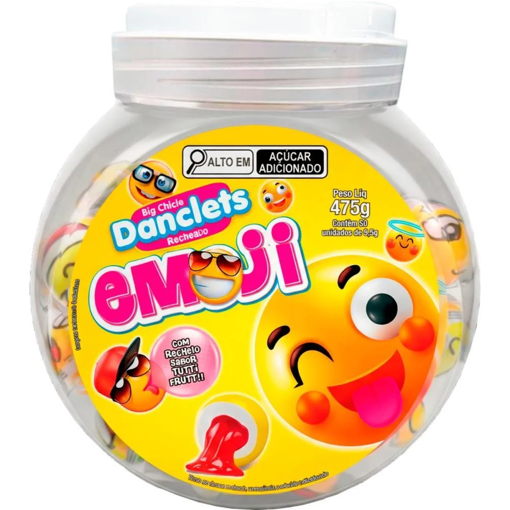 Doce Danclets Emoji C/Recheio (S) Danilla Foods (Pote-50) - imagem 2