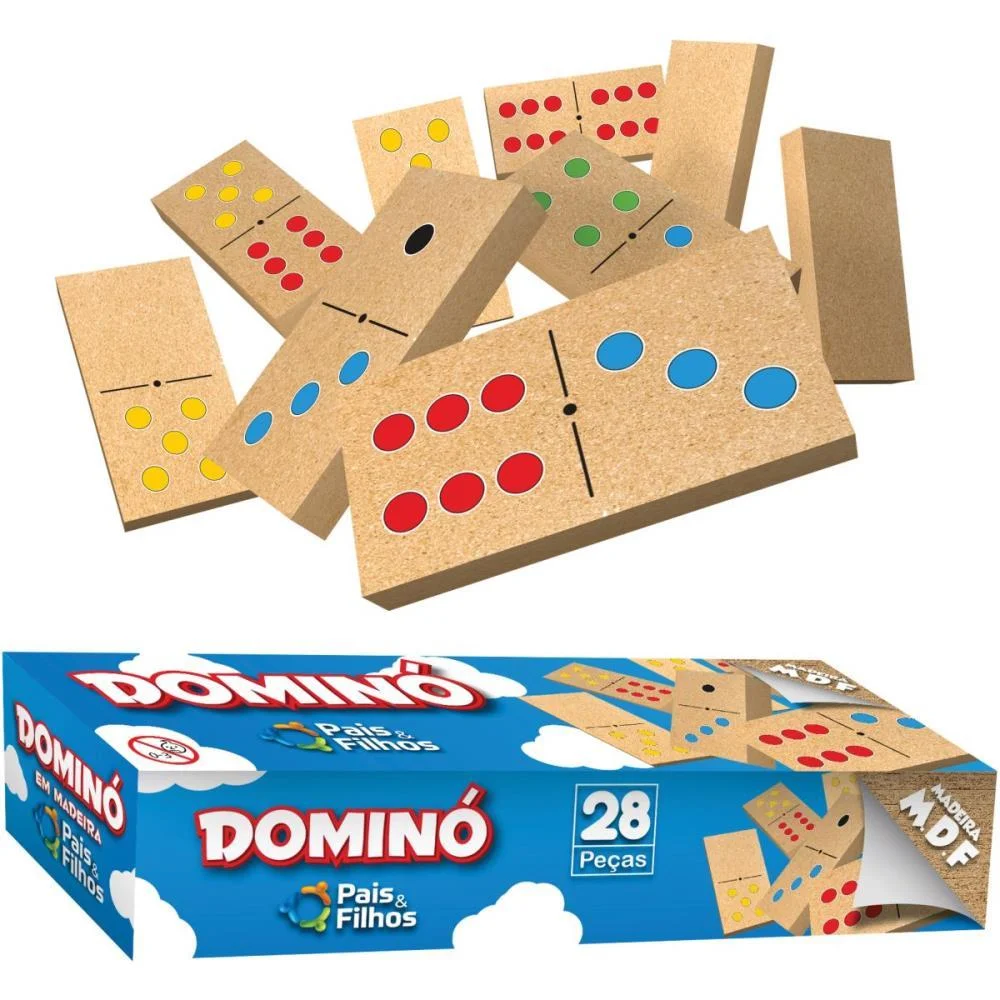 Domino Pingos Coloridos Em Madeira Pais E Filhos - imagem 5