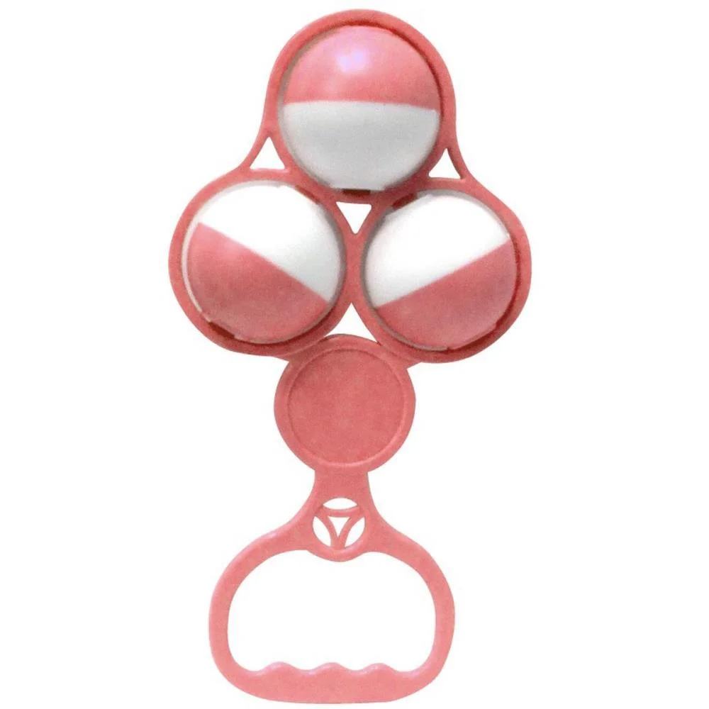 Mordedor E Chocalho Chocalho Bolas Rosa Solapa Pais E Filhos (Unidade) - imagem 2