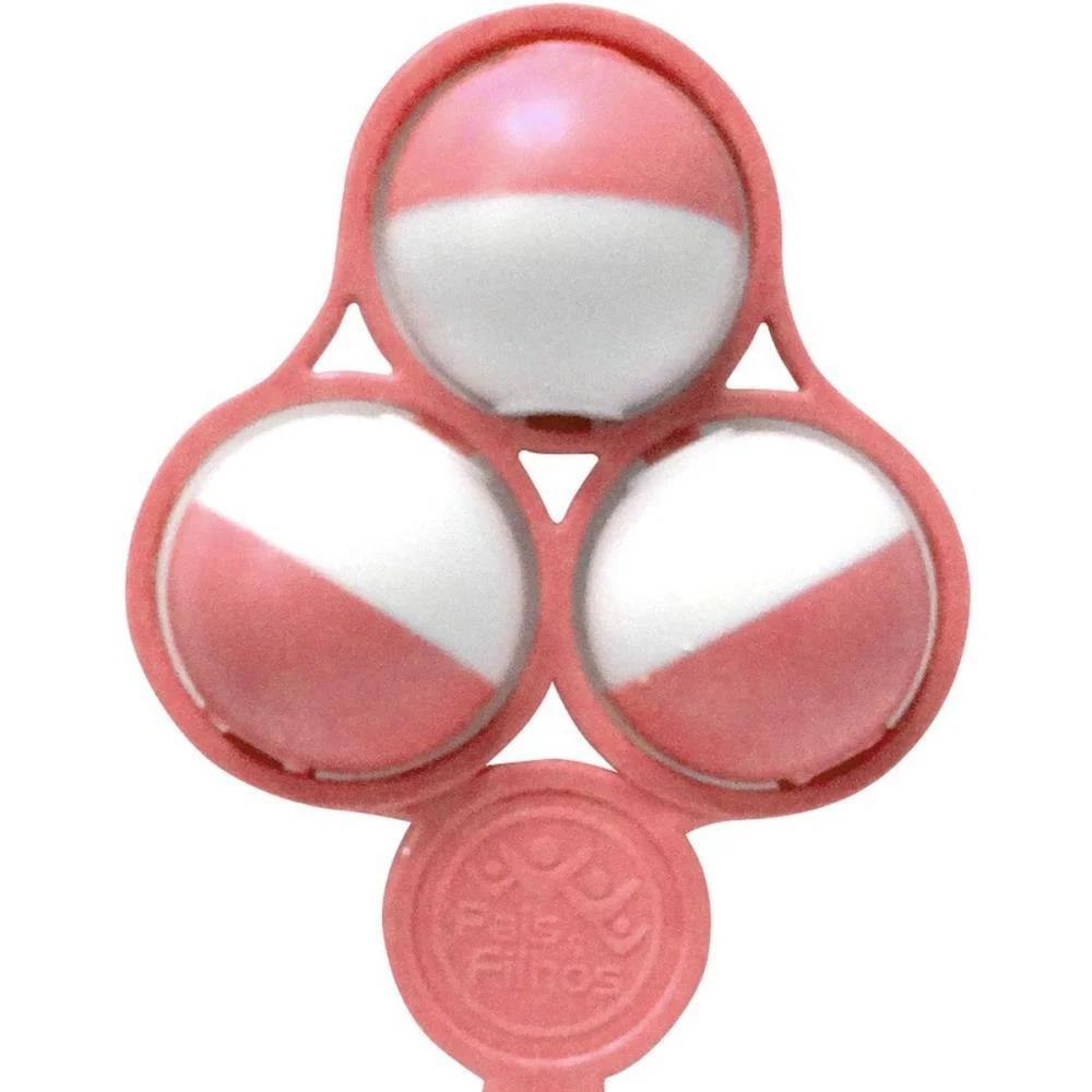 Mordedor E Chocalho Chocalho Bolas Rosa Solapa Pais E Filhos (Unidade) - imagem 6