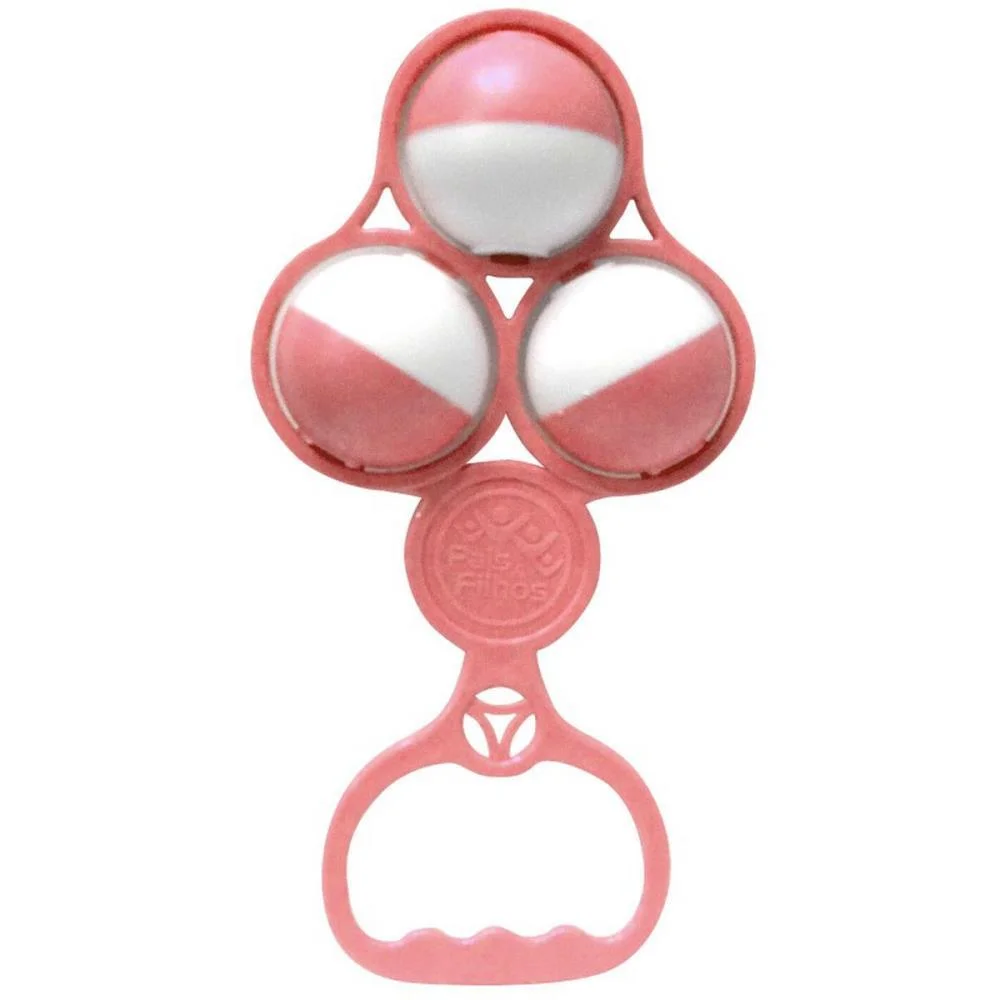 Mordedor E Chocalho Chocalho Bolas Rosa Solapa Pais E Filhos (Unidade) - imagem 7