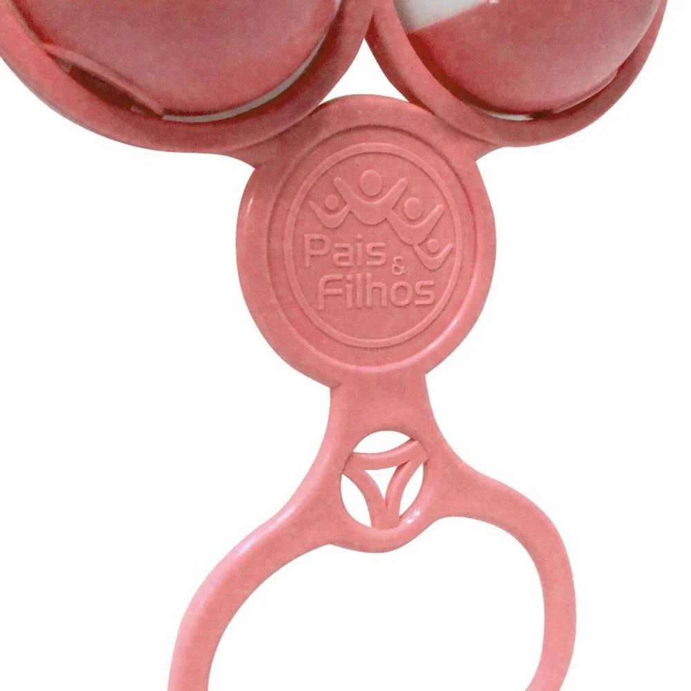Mordedor E Chocalho Chocalho Bolas Rosa Solapa Pais E Filhos (Unidade) - imagem 8