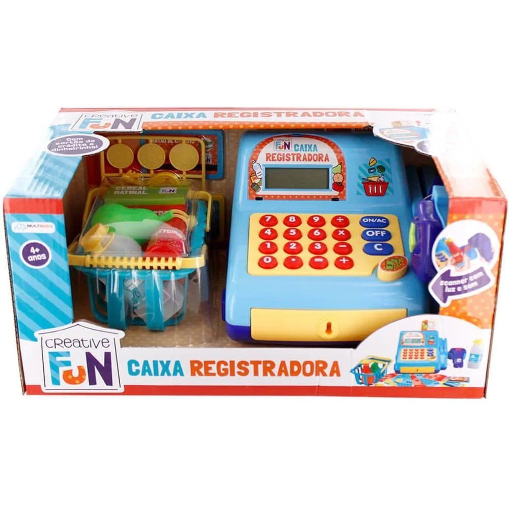 Brincando De Profissoes Caixa Registradora Azul Multikids (Unidade) - imagem 4