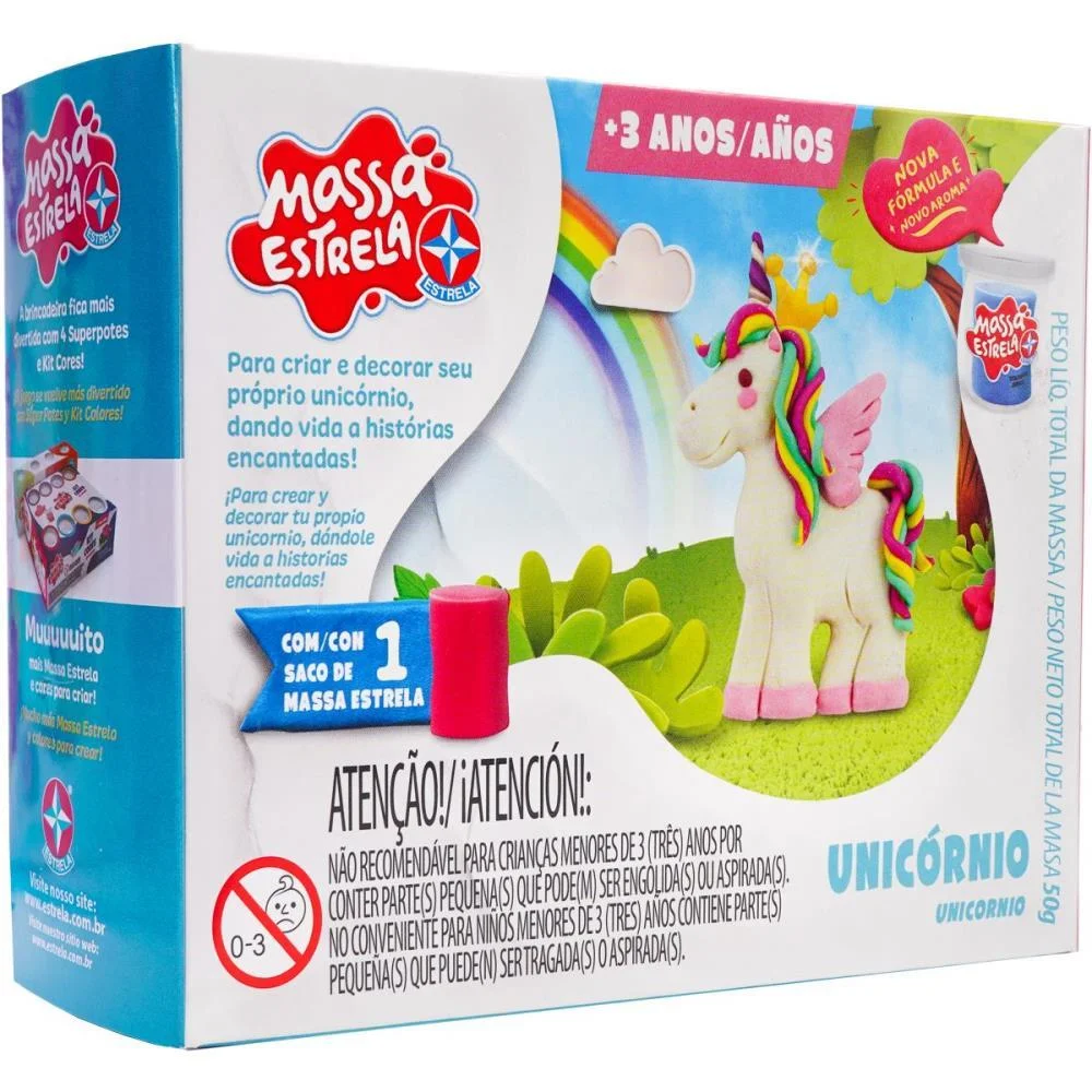 Massa Para Modelar Criativa Massa Kit Unicornios Estrela (Unidade) - imagem 7