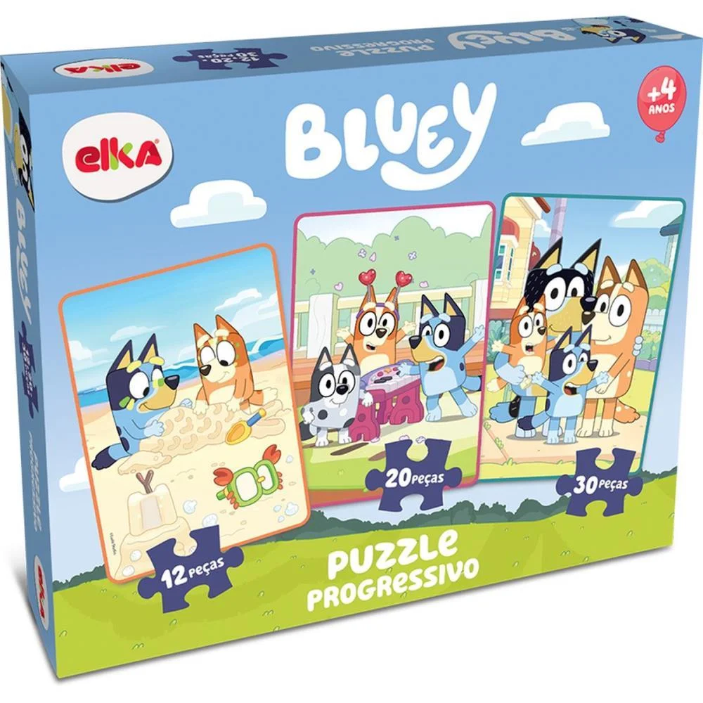 Quebra-Cabeca Cartonado Bluey Puzzle Progres.12/20/30 Elka (Unidade) - imagem 2