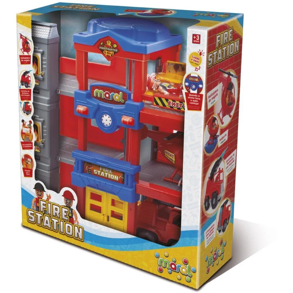 Cenario Tematico (Playset) Fire Station C/Luz/Som 23Pcs Maral - imagem 3