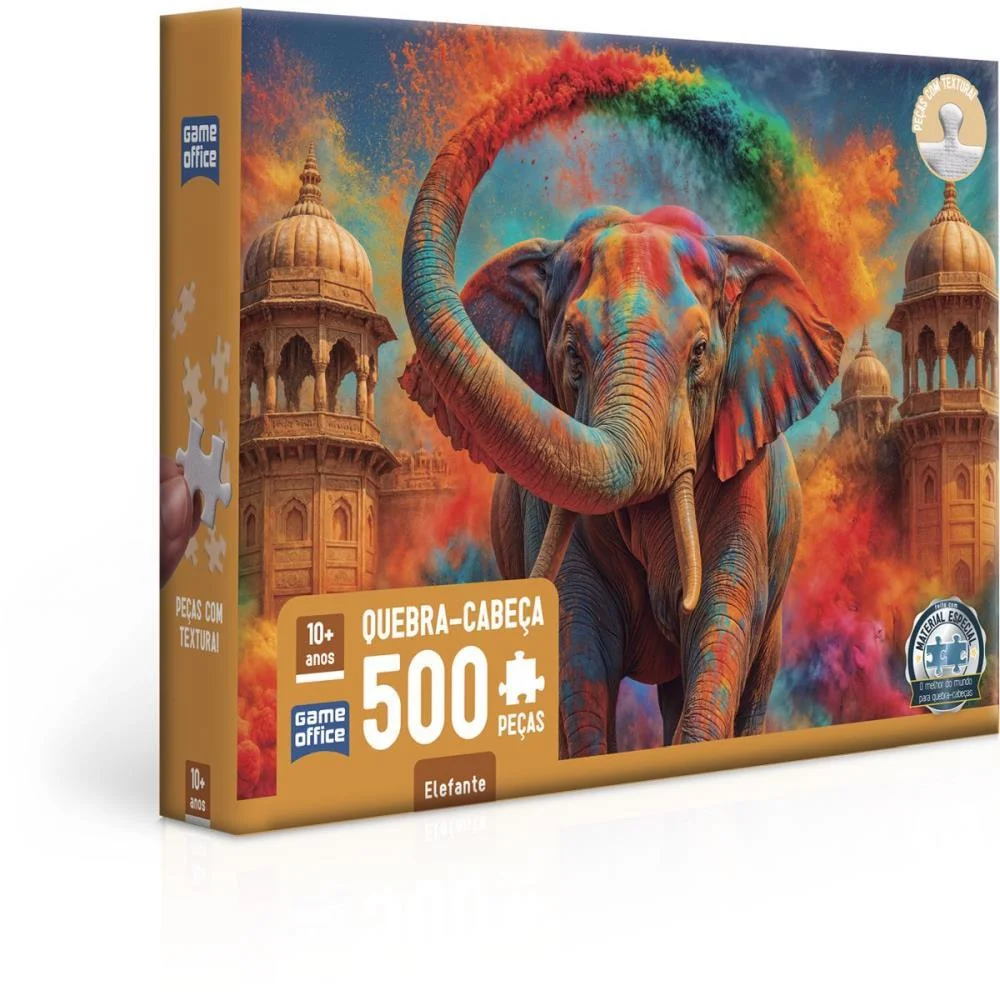 Quebra-Cabeca Cartonado Elefante 500 Pcs Toyster (Unidade) - imagem 5