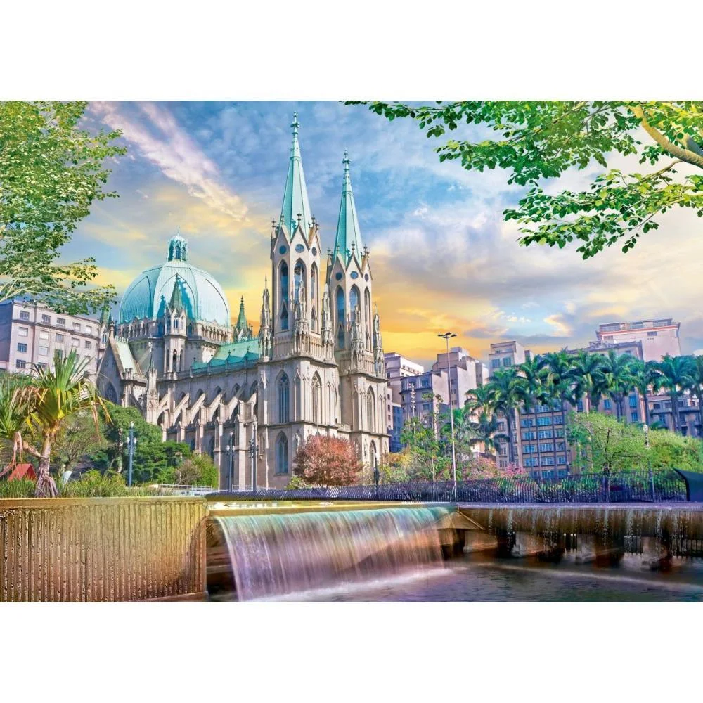 Quebra-Cabeca Cartonado Catedral Da Se 1000 Pecas Grow (Unidade) - imagem 4