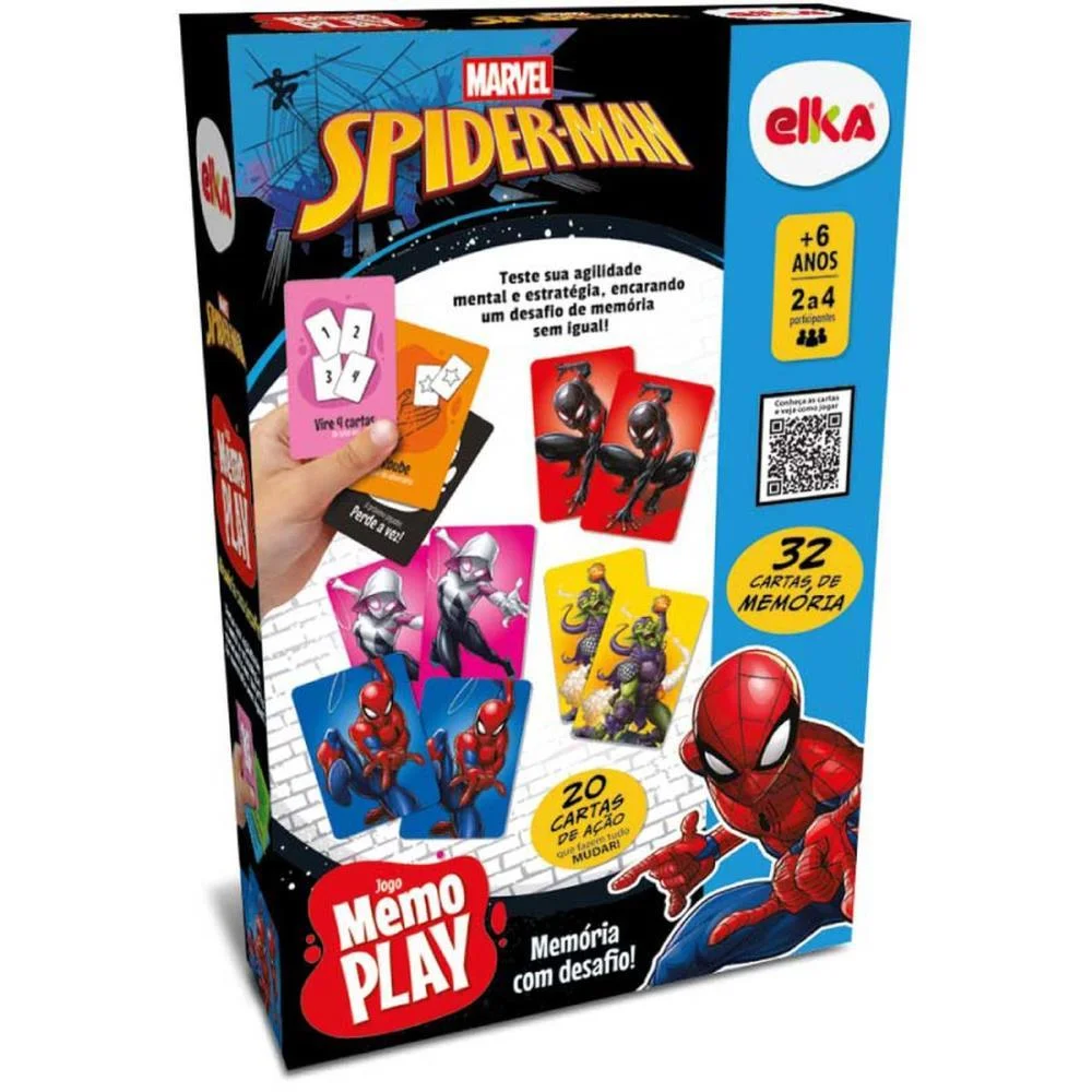 Jogo Da Memoria Spider-Man Memo Play 52 Cartas Elka (Unidade) - imagem 5