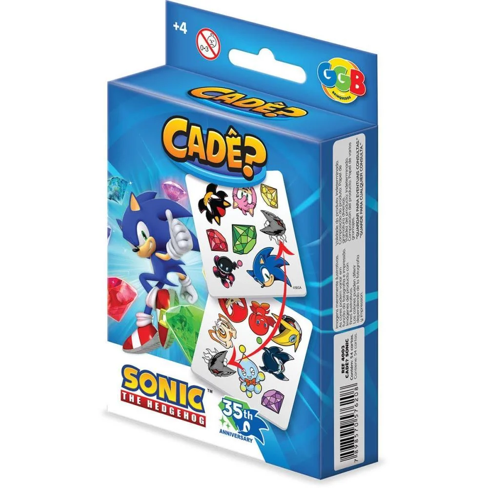 Jogo De Cartas Sonic Cade? 54 Cartas Ggb Plast (Unidade) - imagem 2