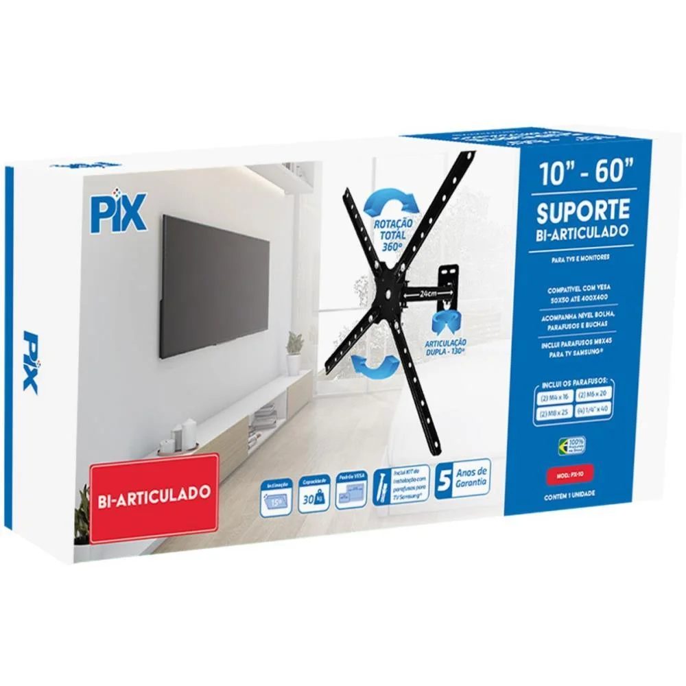 Suporte Para Tv Bi-Articulado 10 A 60 Pol. Pto Santana Centro (Unidade) - imagem 5