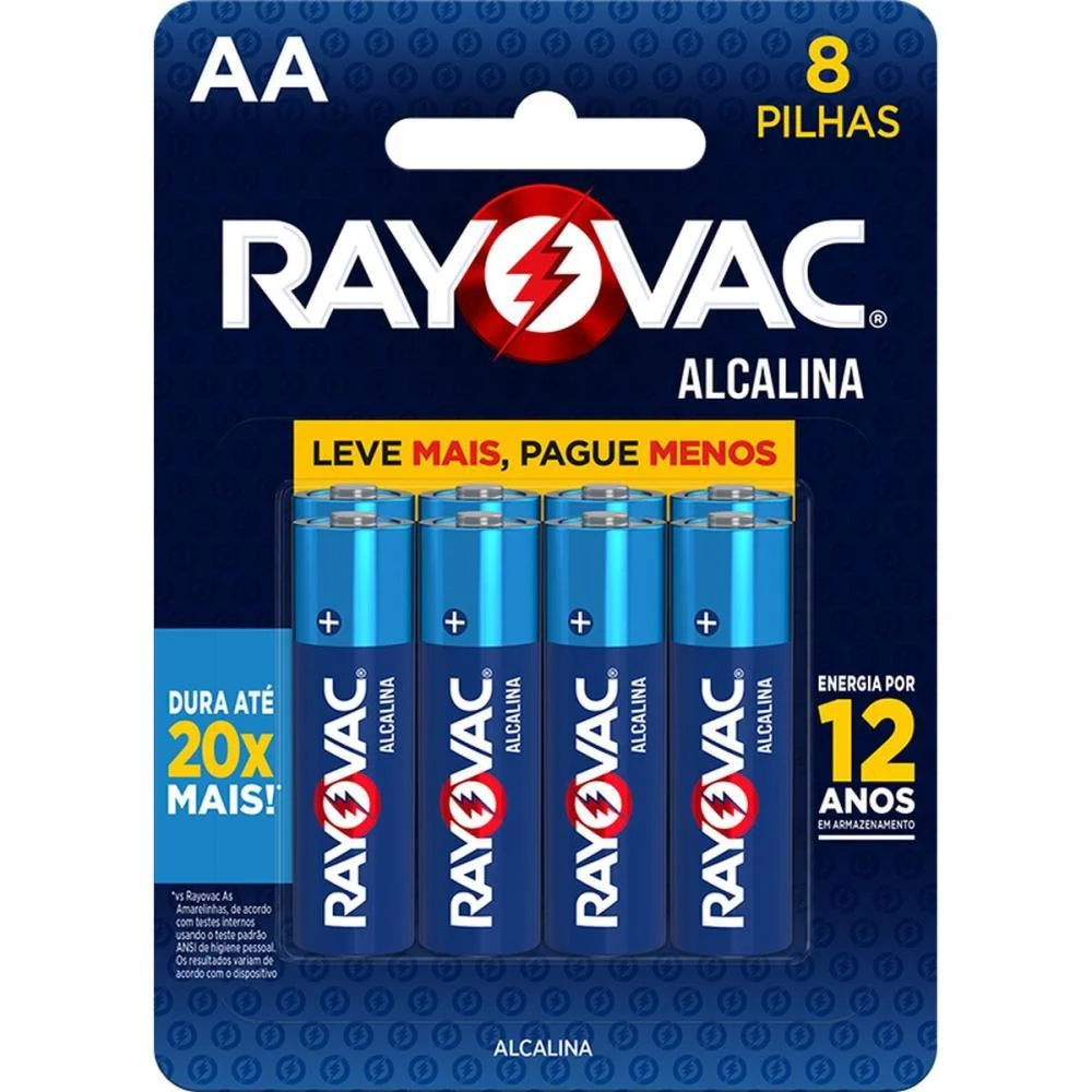 Pilha Alcalina Pequena Aa Leve+ Pague- Rayovac (Bl.c/08) - imagem 5