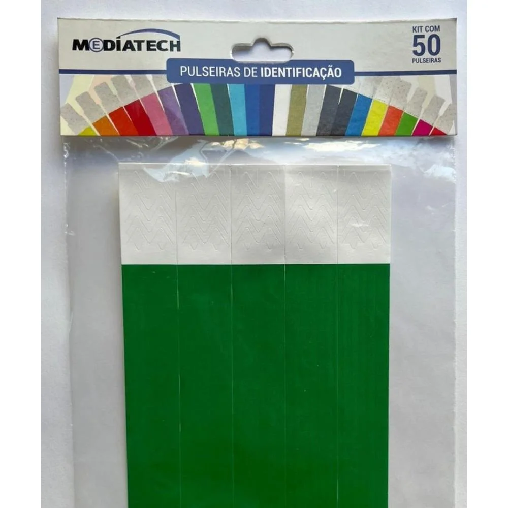 Pulseira Identificacao Laser Pro Verde Bandeira Tecnomidia (Pct.c/50) - imagem 5