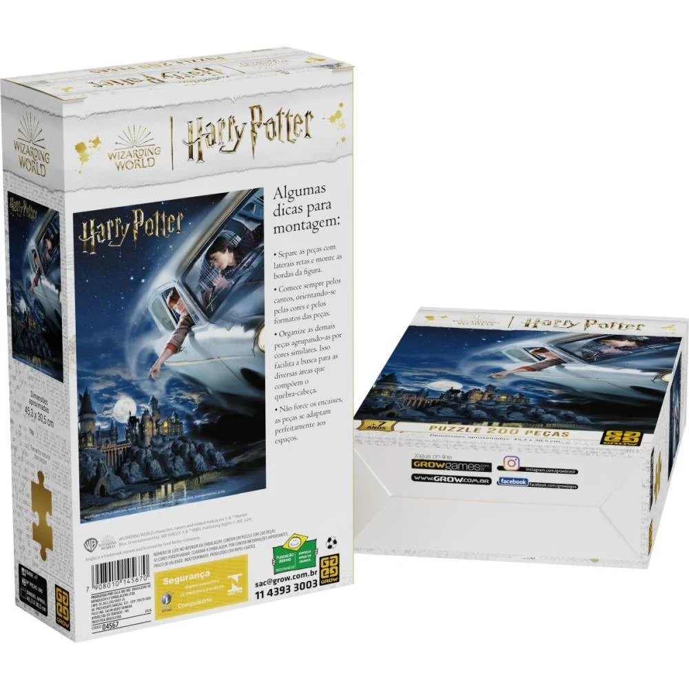 Quebra-Cabeca Cartonado Harry Potter 200 Pecas Grow (Unidade) - imagem 5