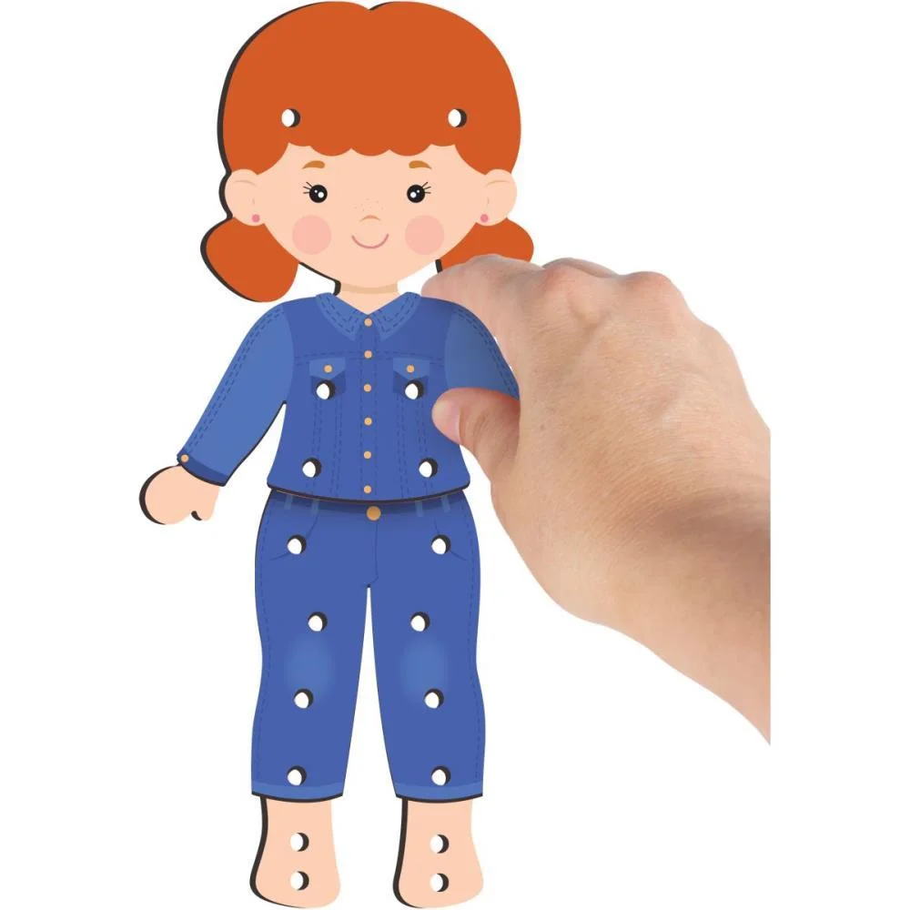 Brinquedo Educativo Alinhavo Veste E Brinca Madeir Nig Brinquedos (Unidade) - imagem 5
