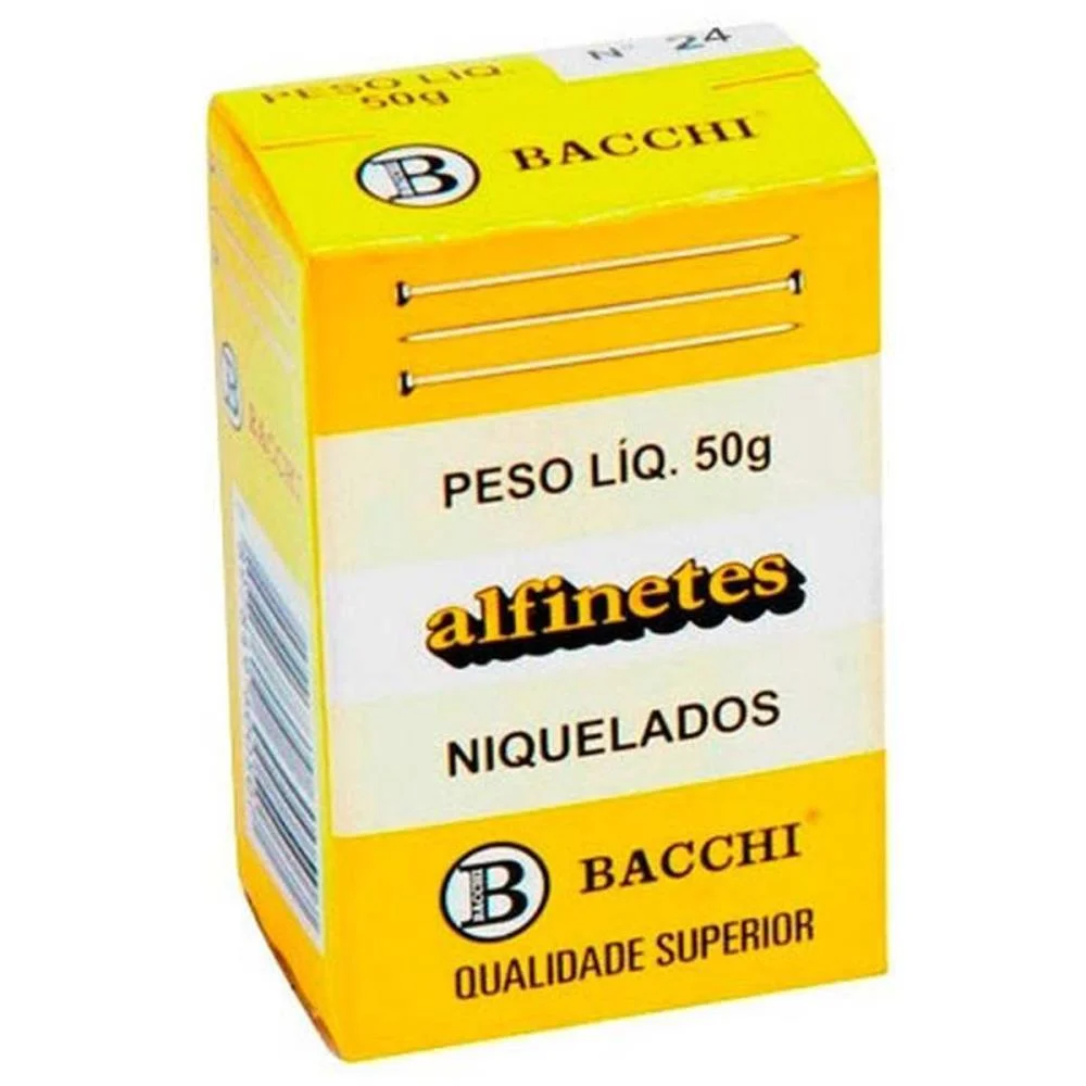 Alfinete Costura N.24 Aco Niquelado 50G Bacchi (Pct.c/20) - imagem 2