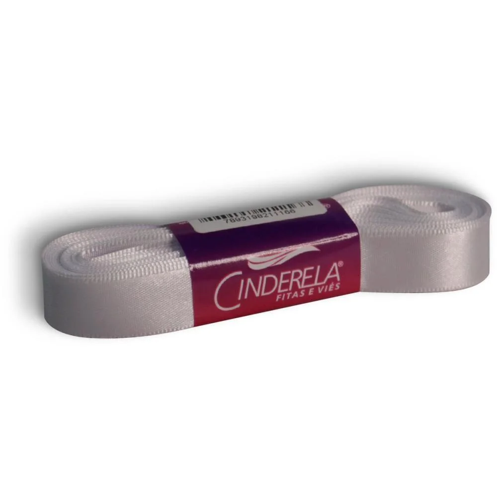 Fita De Cetim 15Mm 10M. Branca Cinderela (Unidade) - imagem 2