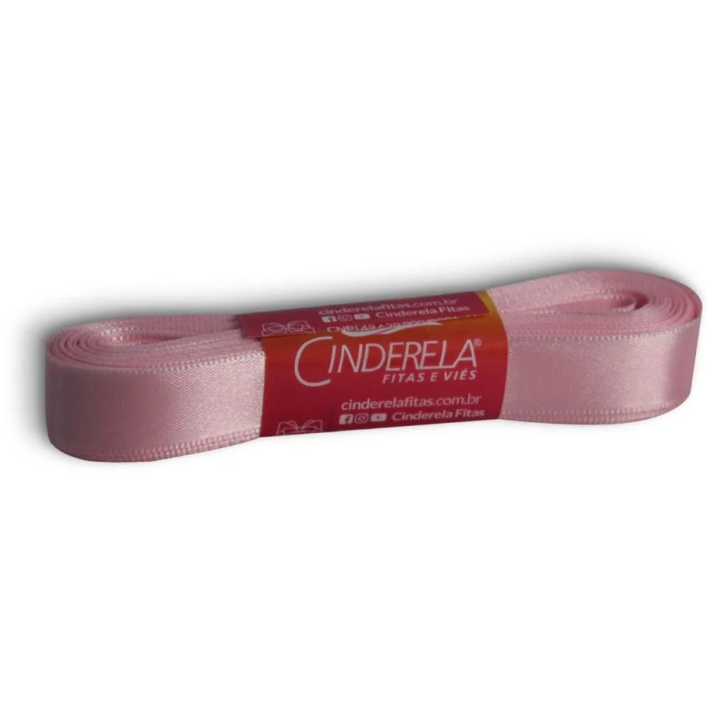 Fita De Cetim 15Mm 10M. Rosa Cinderela (Unidade) - imagem 3