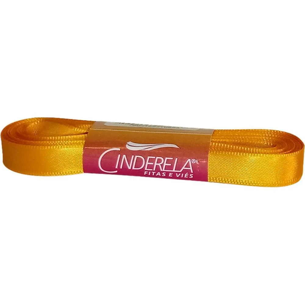 Fita De Cetim 10Mm 10M. Amarelo Ouro Cinderela (Unidade) - imagem 2
