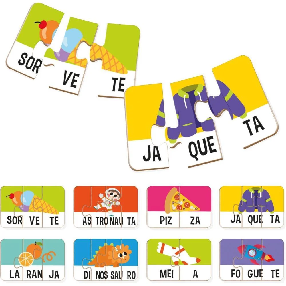 Quebra-Cabeca Madeira Brincando Com Silabas 24Pcs Brinc. De Crianca (Unidade) - imagem 4