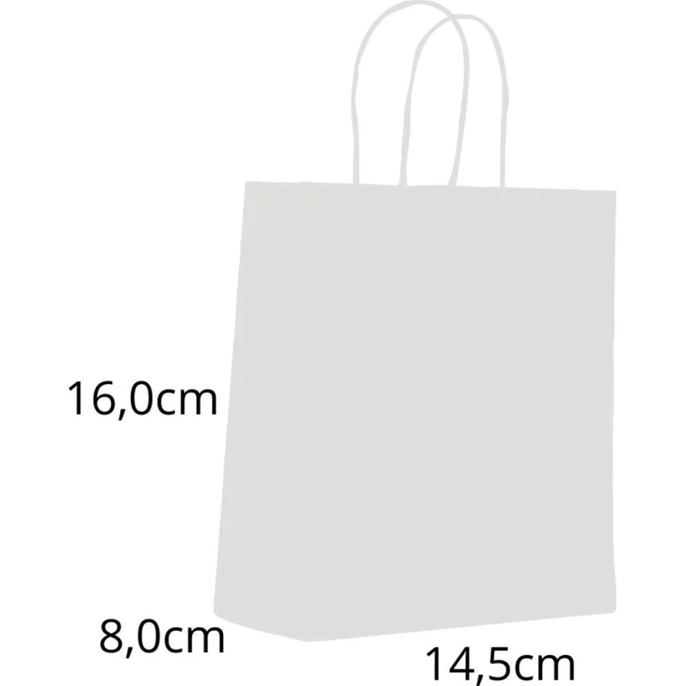 Sacola Para Presente Lisa Branca Pp 14,5X16X8Cm Scrity (Pct.c/10) - imagem 2