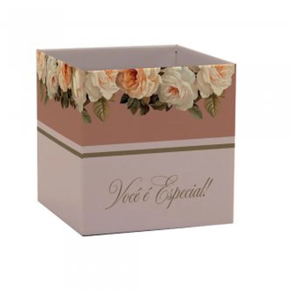 Cachepot Paper Decorado Pote 15 Giullia Quadrado 15X15 Xingo Embalagens (Pct.c/10) - imagem 2
