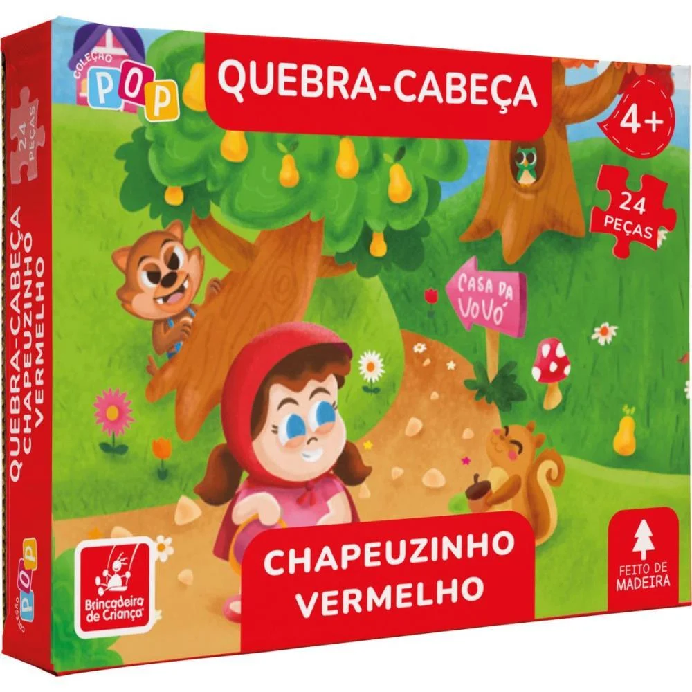 Quebra-Cabeca Madeira Chapeuzinho Vermelho 24Pcs Brinc. De Crianca (Unidade) - imagem 2