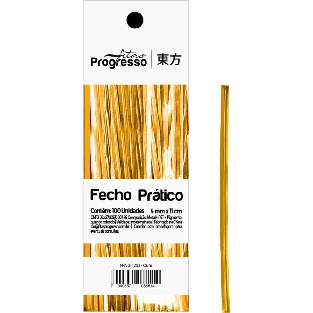 Fecho Metalico Pink 4Mmx11Cm Fitas Progresso (Pct.c/100) - imagem 2