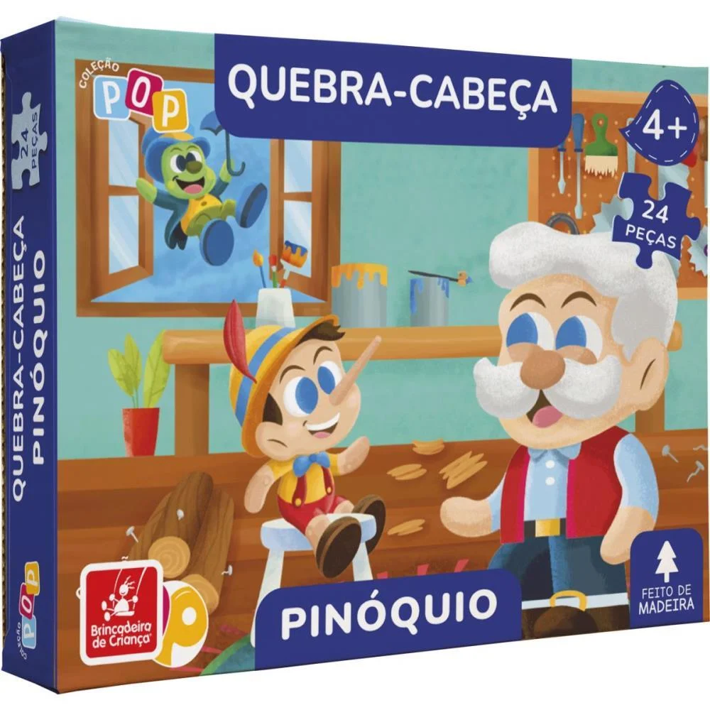Quebra-Cabeca Madeira Pinoquio 24Pcs Brinc. De Crianca (Unidade) - imagem 3