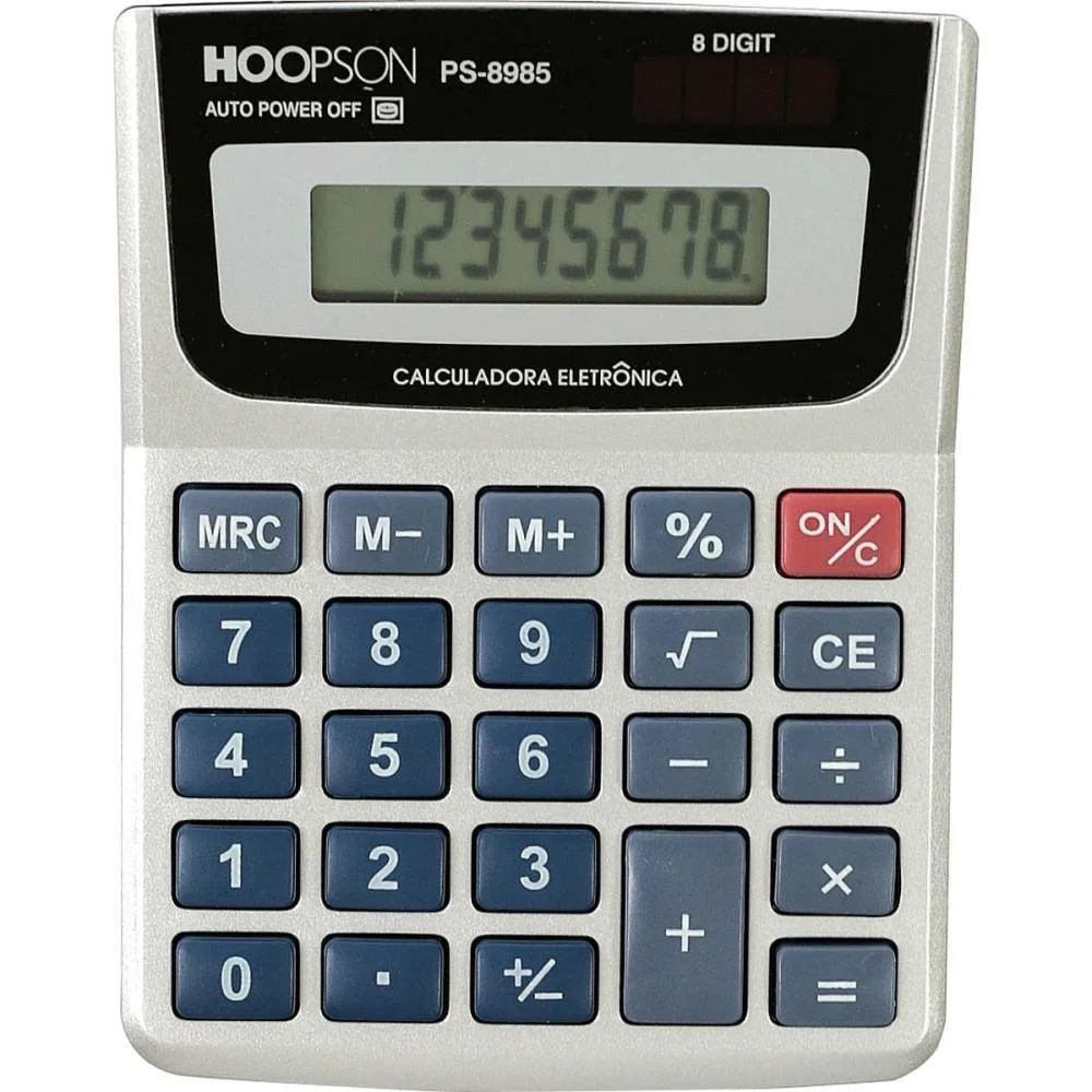 Calculadora De Mesa 8Digitos Bateria Prata Mercoriental (Unidade) - imagem 2