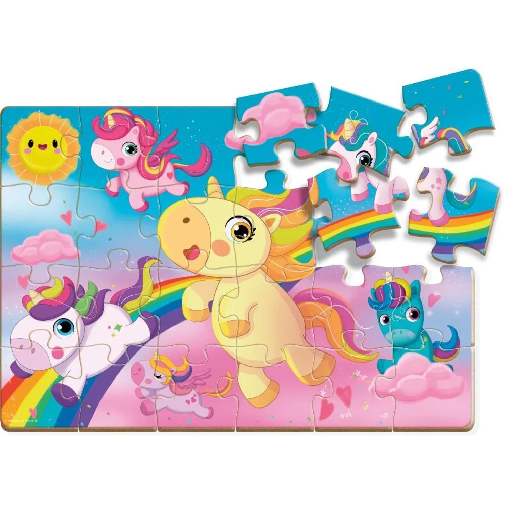 Quebra-Cabeca Madeira Unicornios 24Pcs Brinc. De Crianca (Unidade) - imagem 4
