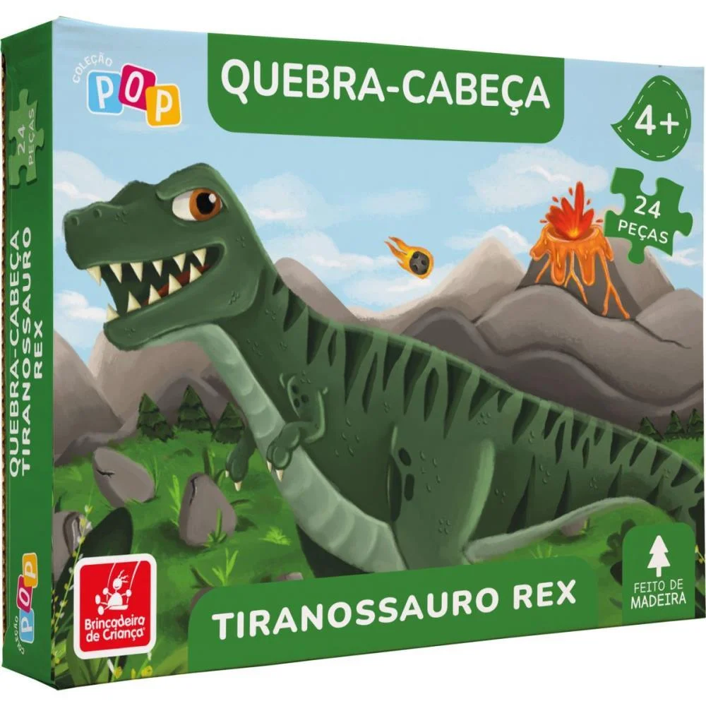 Quebra-Cabeca Madeira Tiranossauro Rex 24Pcs Brinc. De Crianca (Unidade) - imagem 3