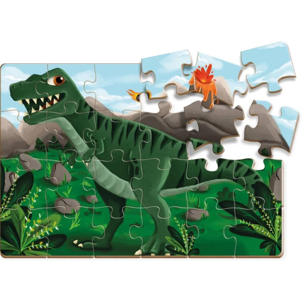 Quebra-Cabeca Madeira Tiranossauro Rex 24Pcs Brinc. De Crianca (Unidade) - imagem 4